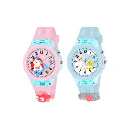 FROZIL Kids Pack Of 2 Pink Fish-Sky Pen Printed Dial & Straps Analogue Watch-picture-36