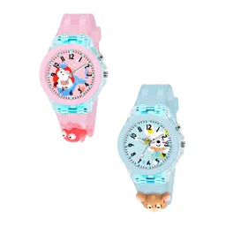FROZIL Kids Pack Of 2 Printed Dial & Straps Analogue Watches Pink Fish-Sky Stuart-picture-29