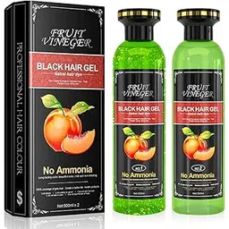 Fruit Vinegar Hair Color Black | Natural Hair Dye Gel for Men & Women | No Ammonia & No PPD, Long-Lasting, Gentle on Scalp | 1000ml Black-picture-17