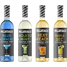 Fruitaco Blue Curacao, Mojito Mint, Triple Sec, Peach Syrup: Perfect Mixer for Enhancing Mocktails & Cocktails, Drinks, and Mojitos at Parties, All Your Mixing Needs | Non-Alcoholic (Pack of 4)-image-12