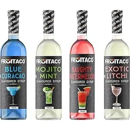 Fruitaco Blue Curacao, Mojito Mint, Watermelon, Exotic Litchi Syrup: Perfect Mixer for Enhancing Mocktails & Cocktails, Drinks, and Mojitos at Parties, All Your Mixing Needs Non-Alcoholic (Pack of 4)-image-15