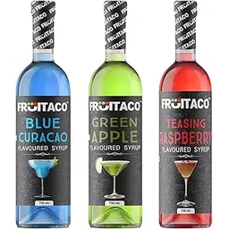 Fruitaco Blue Curaco, Green Apple, Raspberry Syrup: Perfect Mixer for Enhancing Mocktails & Cocktails, Drinks, and Mojitos at Parties, All Your Mixing Needs | Non-Alcoholic (Pack of 3)-image-23