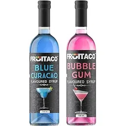 Fruitaco Mocktail Syrup for Mocktails, Cocktail Combo 750ml each (Blue Curacao + Bubblegum)-image-20