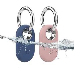 Frylaa Smarttag2 Holder Case for Samsung Galaxy SmartTag2 Case Cover(2 Pack),Anti-Lost Silicone Full Protective Case for Smart Tag 2 Case with Keychain for Keys/Bag/Pets/Luggage/Valuables-Blue&Pink-image-30