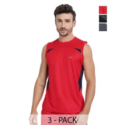 FTX Men Pack of 3 Dri-FIT Colourblocked Round Neck T-shirts-picture-30