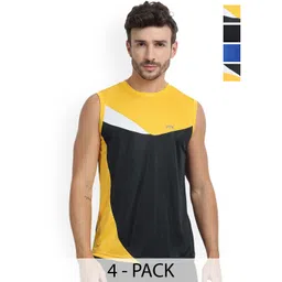 FTX Men Pack Of 4 Colourblocked Sports Innerwear Vests 709-4_709-7_709-8_709-9-S-picture-38