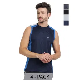 FTX Men Pack of 4 Dri-FIT Colourblocked Round Neck T-shirts-picture-40