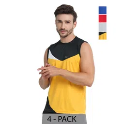 FTX Men Pack of 4 Dri-FIT Colourblocked Round Neck T-shirts-picture-42
