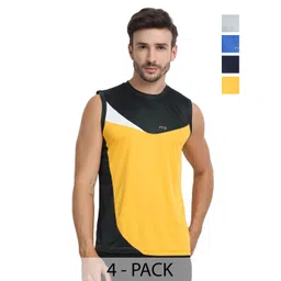FTX Men Pack of 4 Dri-FIT Colourblocked Round Neck T-shirts-picture-24