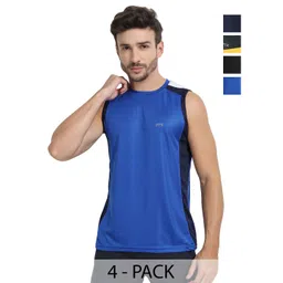 FTX Men Pack of 4 Dri-FIT Colourblocked Round Neck T-shirts-picture-13