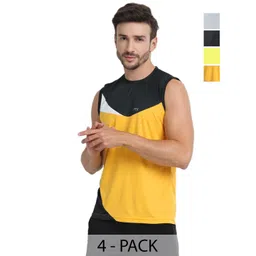 FTX Men Pack of 4 Dri-FIT Colourblocked Round Neck T-shirts-picture-39