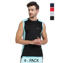 FTX Men Pack of 4 Dri-FIT Solid Round Neck T-shirts-picture-22