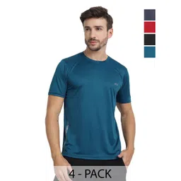 FTX Men Pack of 4 Solid Round Neck T-shirts-picture-19