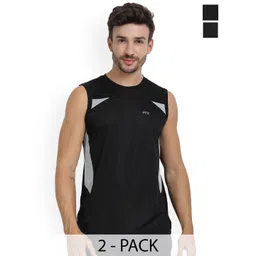 FTX Pack Of 2 Colourblocked Gym Vests 709-2_709-4-S-picture-18