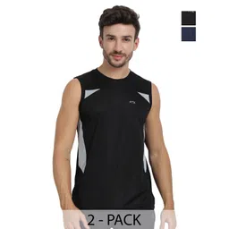FTX Pack Of 2 Colourblocked Sleeveless Dry Fit T-shirt-picture-14
