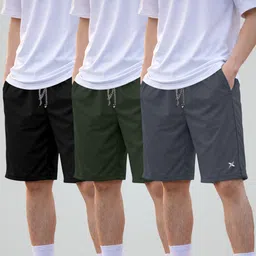 ftx Pack of 3 Solid Men Multicolor Sports Shorts-picture-36