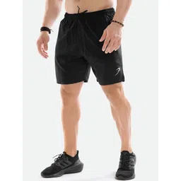 FUAARK Men Black Skinny Fit High-Rise Training or Gym Sports Shorts with Antimicrobial Technology-image-8