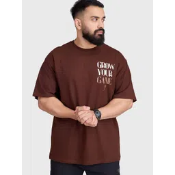 FUAARK Men Typography Printed Round Neck Cotton Oversized T-shirt-picture-42