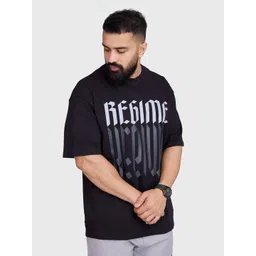 FUAARK Men Typography Printed Round Neck Cotton Oversized T-shirt-picture-13