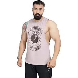 fuaark Men's Magnitude Supper Combed Cotton Broad Shoulder Sleeveless Deep Arm Cut Vest Sleeveless Tank-picture-32