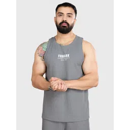 FUAARK Printed Drip Oversized Fit Gym & Workout Vest 1Drip Oversized Tank Dark Grey-S-picture-30