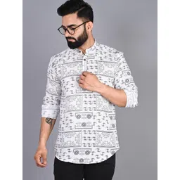 FUBAR Ethnic Motifs Printed Mandarin Collar Kurta-picture-24