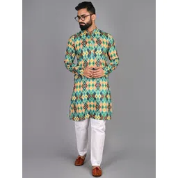 FUBAR Ethnic Motifs Printed Pure Cotton Kurta with Pyjamas-picture-14