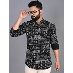 FUBAR Mandarin Collar Ethnic Motifs Printed Short Kurta-picture-28