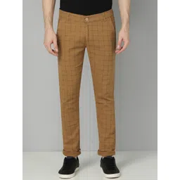 FUBAR Men Checked Relaxed Slim Fit Easy Wash Regular Trousers-picture-31