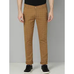 FUBAR Men Checked Relaxed Slim Fit Easy Wash Trousers-picture-12