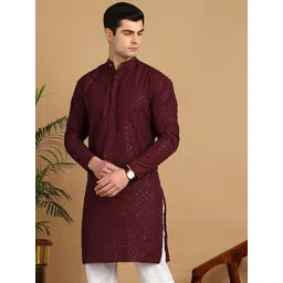 FUBAR Men Geometric Thread Work Kurta-picture-11