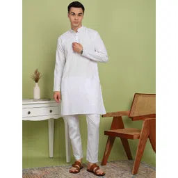 FUBAR Men Mandarin Collar Embroidered Thread Work Kurta-picture-12