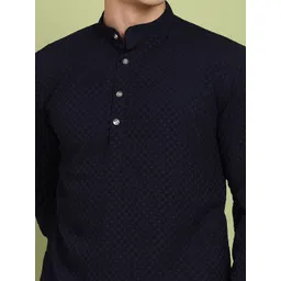 FUBAR Men Mandarin Collar Long Sleeves Ethnic Kurta image 5