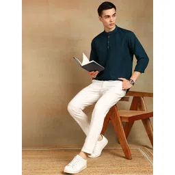 FUBAR Men Mandarin Collar Short Kurta-picture-14