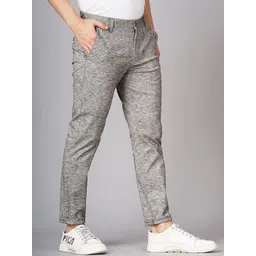 FUBAR Men Relaxed Slim Fit Self Designed Easy Wash Trousers-picture-42