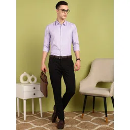 FUBAR Men Slim Fit Solid Checked Formal Shirt image 4