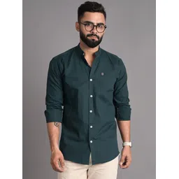 fubar Men Slim Fit Solid Mandarin Collar Casual Shirt-picture-32