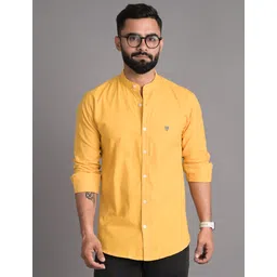 fubar Men Slim Fit Solid Mandarin Collar Casual Shirt-picture-28