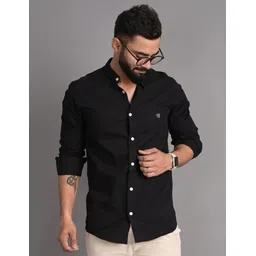 fubar Men Slim Fit Solid Mandarin Collar Casual Shirt-picture-22