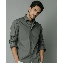 fubar Men Slim Fit Solid Spread Collar Casual Shirt-picture-32
