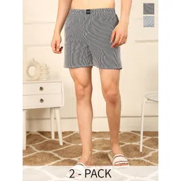 FUBAR Pack Of 2 Striped Boxers BOXER LINES-BK GREY-COMBO-picture-22
