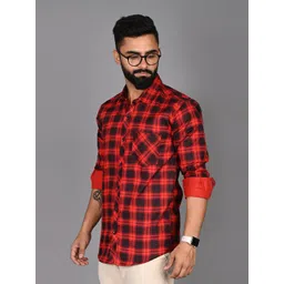 FUBAR Slim Fit Opaque Checked Casual Shirt-picture-22