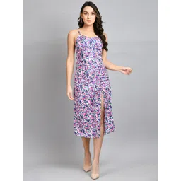 fuchsia PRETTY LOVING THING Floral A-Line Midi Dress-picture-11