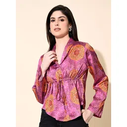fuchsia PRETTY LOVING THING Floral Print Bell Sleeve Shirt Style Top-picture-40
