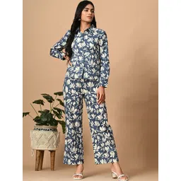 fuchsia PRETTY LOVING THING Floral Printed Shirt Collar Pure Cotton Shirt With Trouser-picture-25