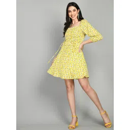 fuchsia PRETTY LOVING THING Floral Printed Square Neck Fit & Flare Dress-picture-24