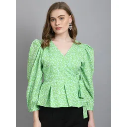 fuchsia PRETTY LOVING THING Floral Printed Wrap Top-picture-13