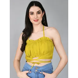 fuchsia PRETTY LOVING THING Halter Neck Smocked Bralette Crop Top-picture-33