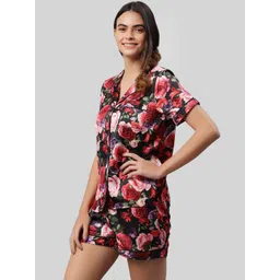 fuchsia PRETTY LOVING THING Women Maroon Floral Printed Night suit-picture-15