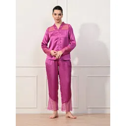 fuchsia PRETTY LOVING THING Women Night suit-picture-21